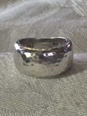 John Hardy JAI Hammered Band Ring, SS, Size 5
